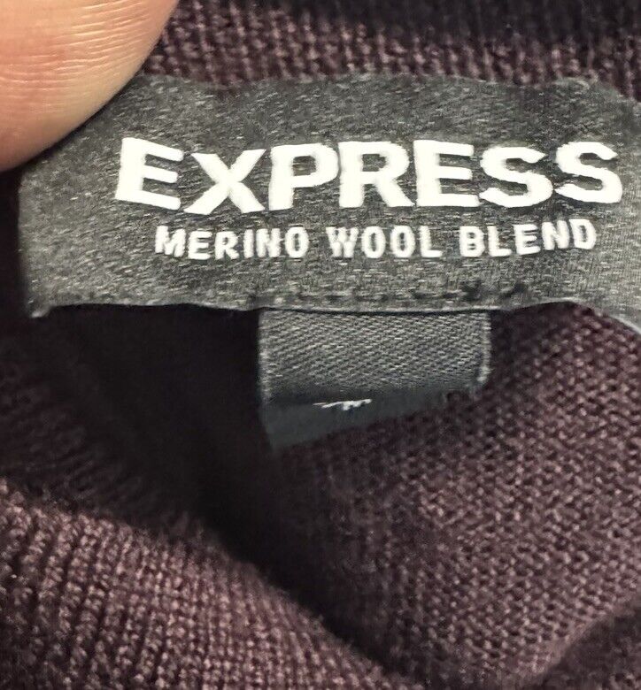 Express Men's Sweater Size M Turtle Neck Wool Blend Knit Stretch