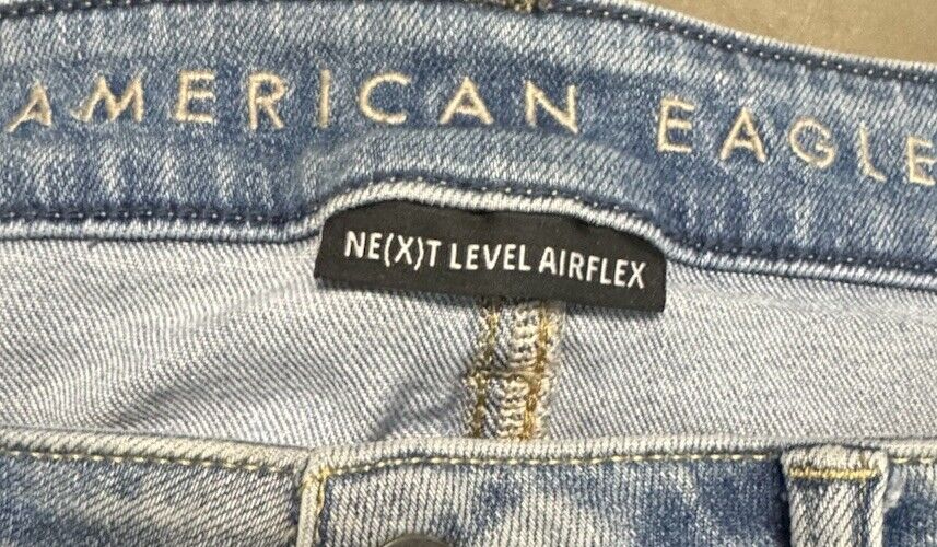 American Eagle Jeans Mens 34X30 Faded Denim Distressed Next Level Flex
