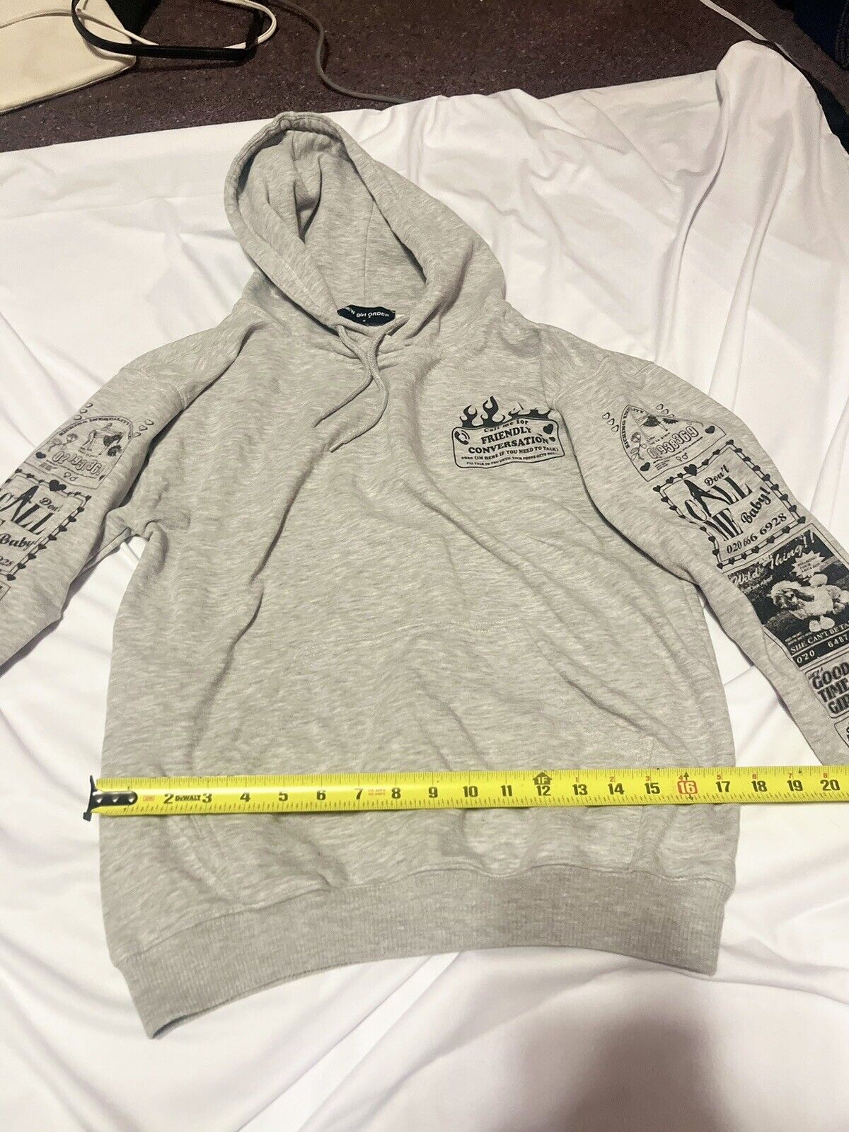 new girl order Funny Grey Pull Over Hoodie! Small! Conversation, Rare Find,