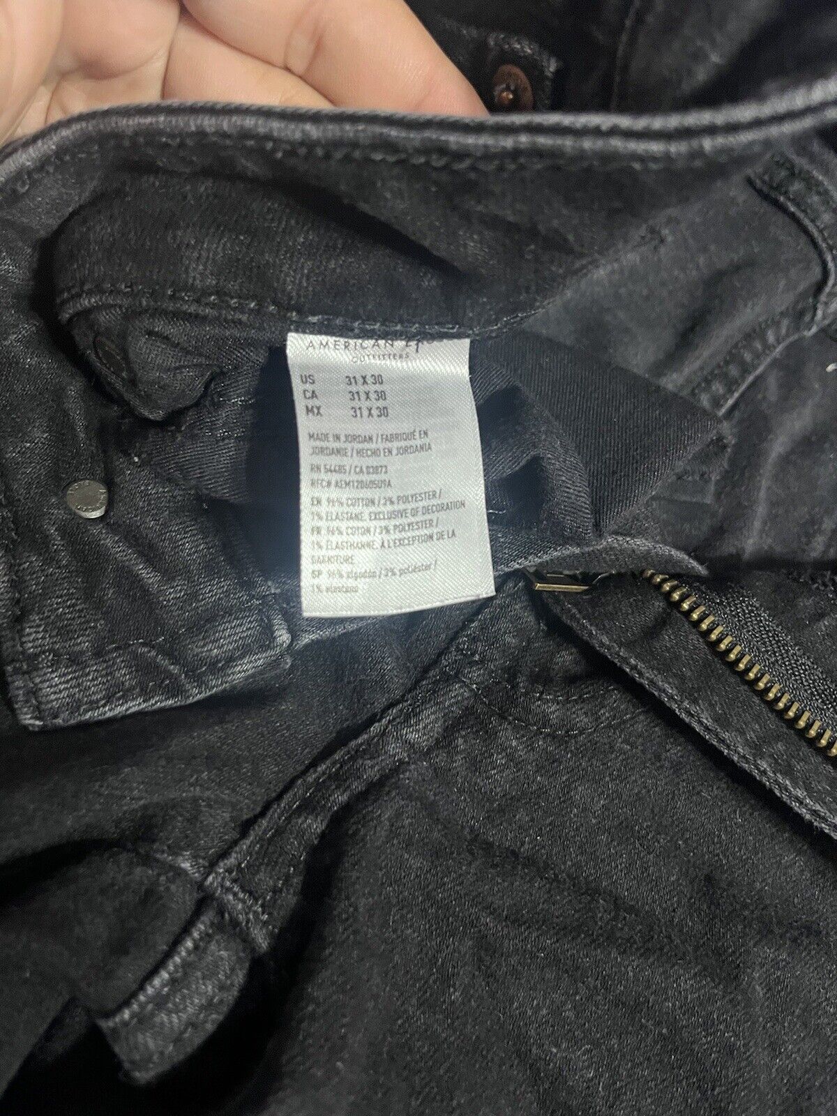 American Eagle Jeans Mens 31x30 Black Original Straight Next Level Flex