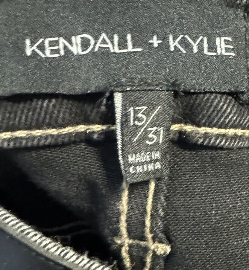 Kendall + Kylie Ripped Icon Shorts Size 13/31 Black
