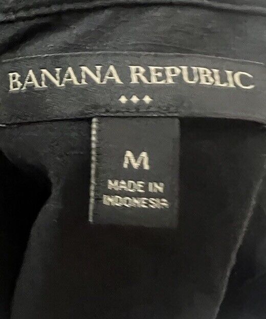 Banana Republic Button Up Sleeveless Shirt Womens Size Medium Black