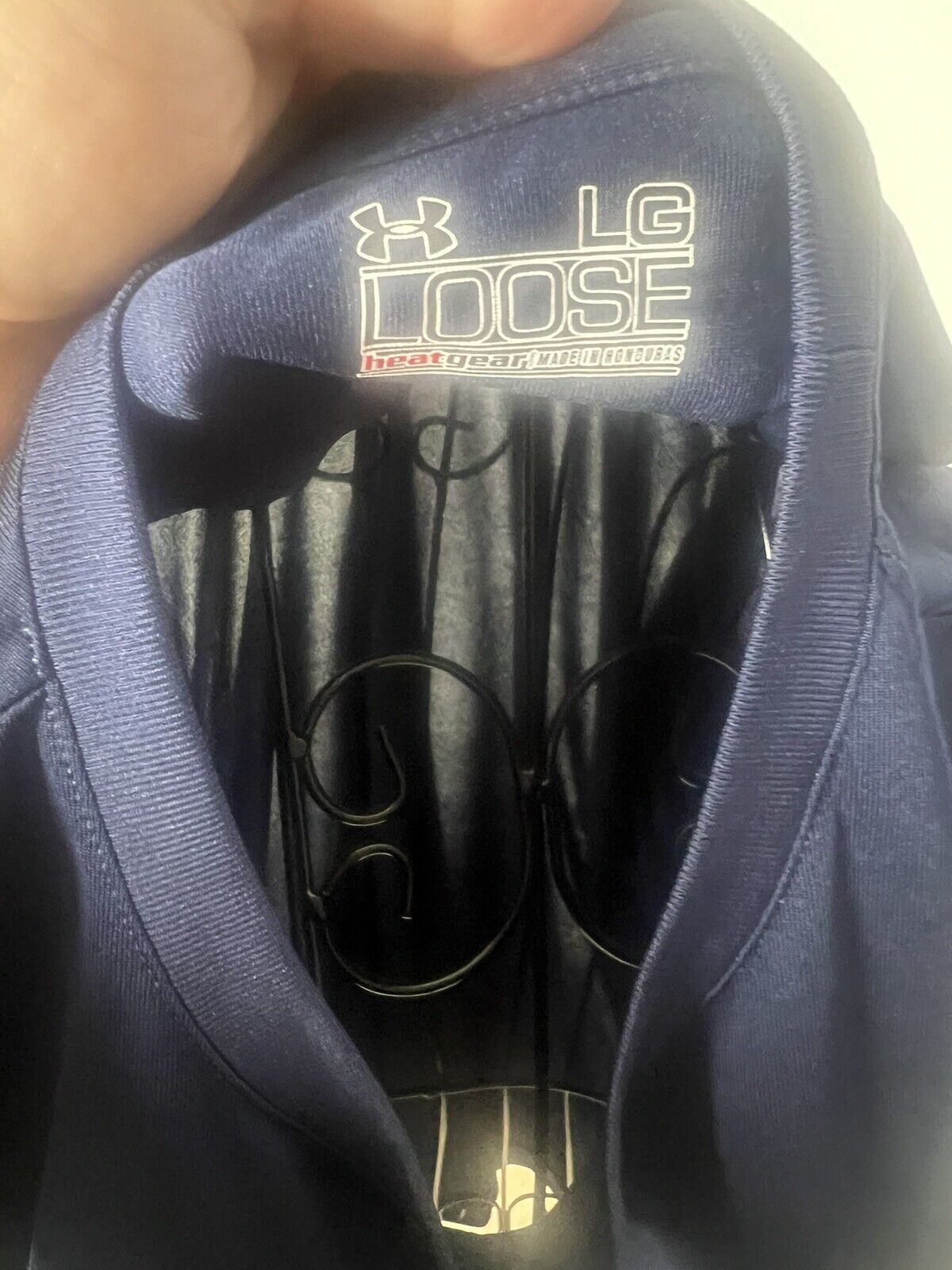 Under Armor!! Notre Dame Fighting Irish Navy Blue T-Shirt Size L Loose Heat Gear