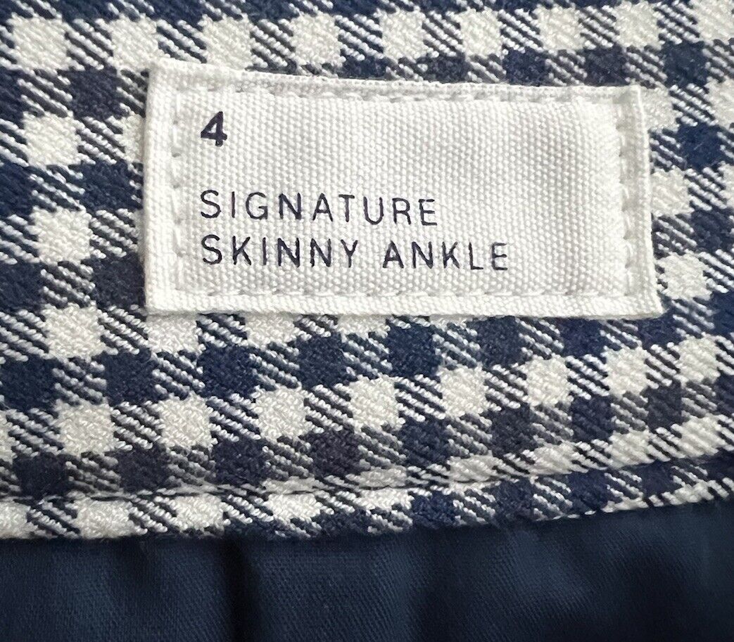 Gap Pants 4 Womens Check Signature Skinny Ankle Check Black white