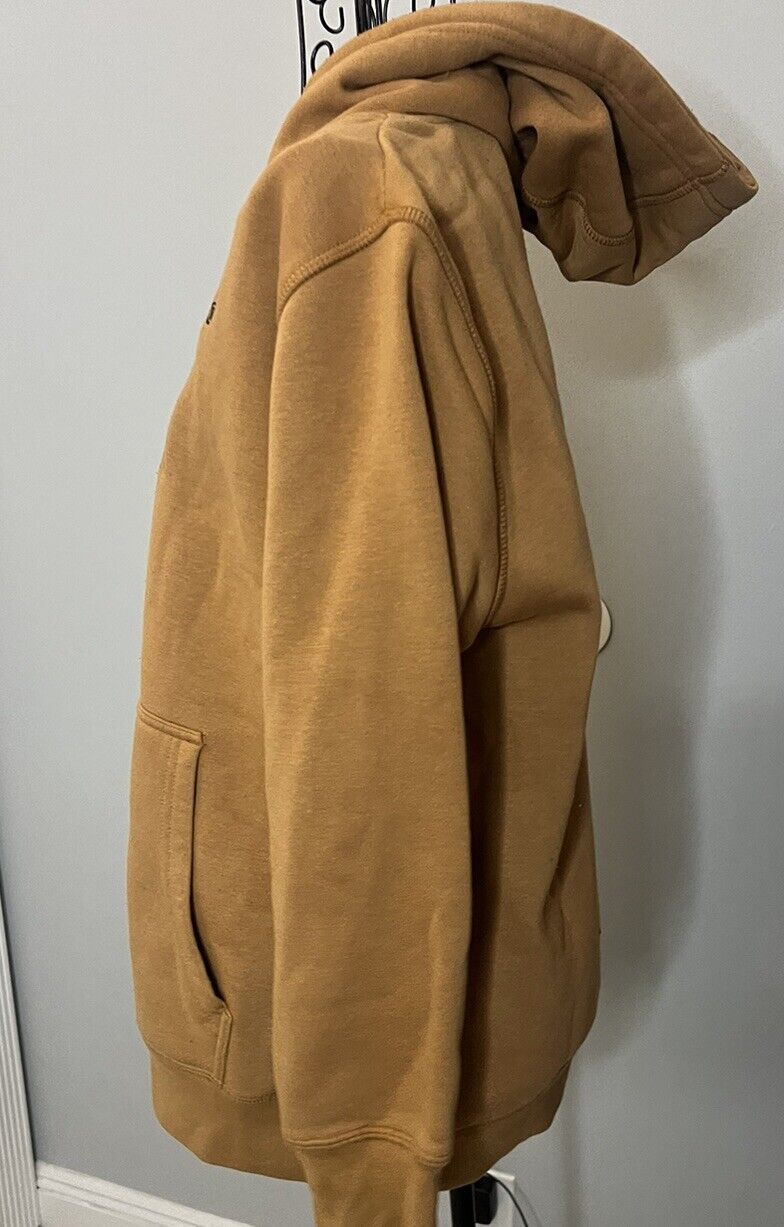 Caterpillar CAT Hoodie Hooded Sweatshirt Caramel Embroidered Youth Size L 14/16