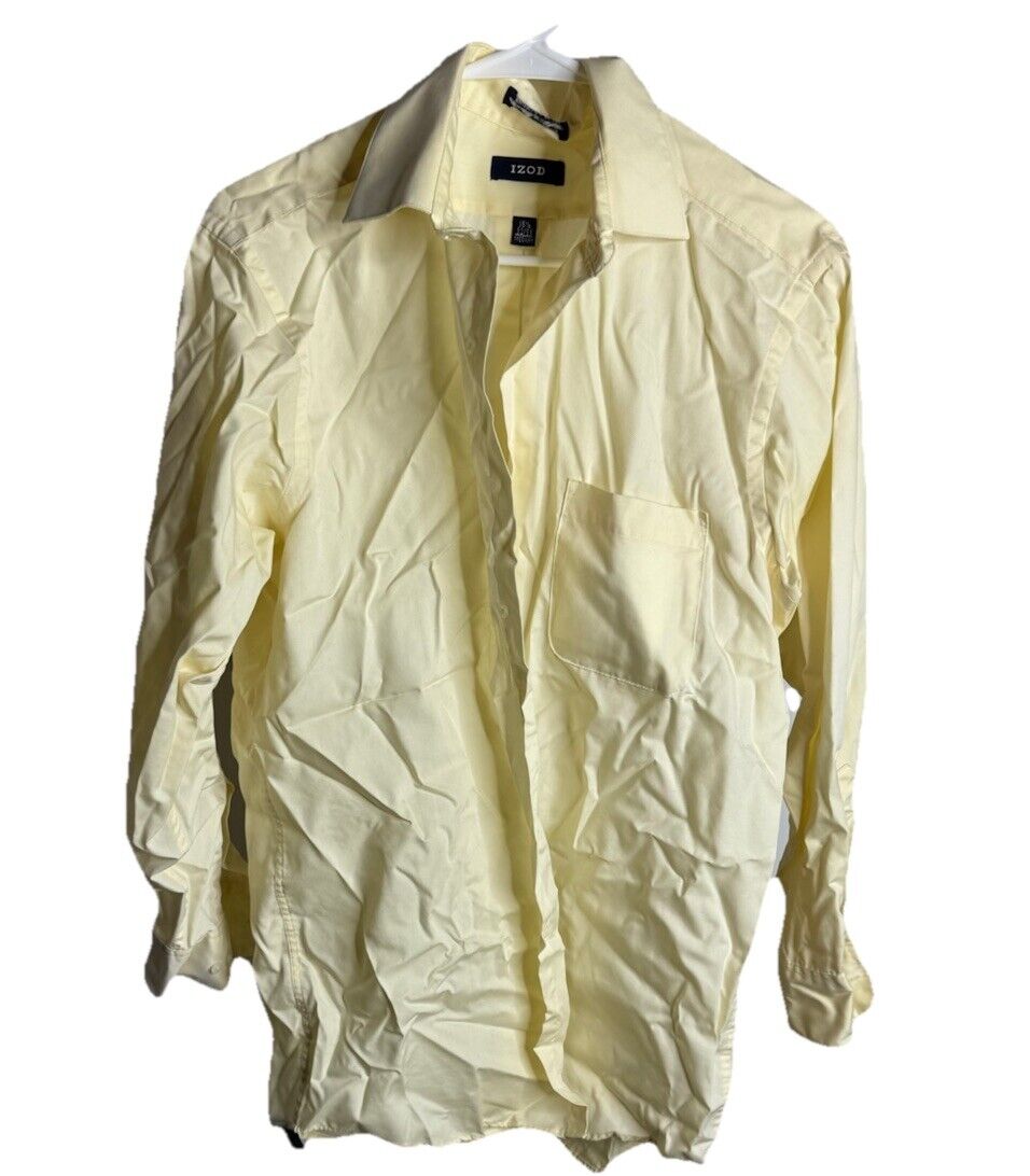 IZOD Shirt Mens 15.5 32/33 Medium Casual Button Down Collar Long Sleeve