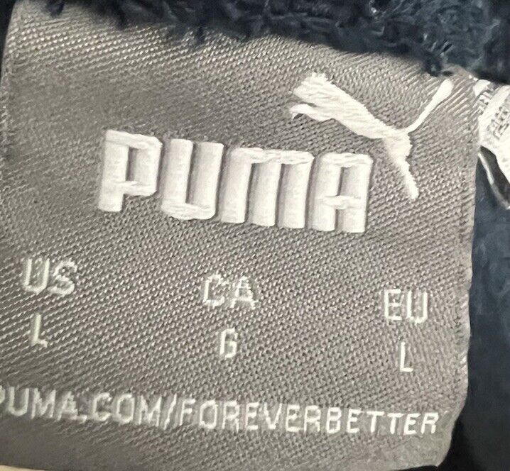 Puma Men's Large Shorts Logo Graphic Drawstring Waist Pockets Blue