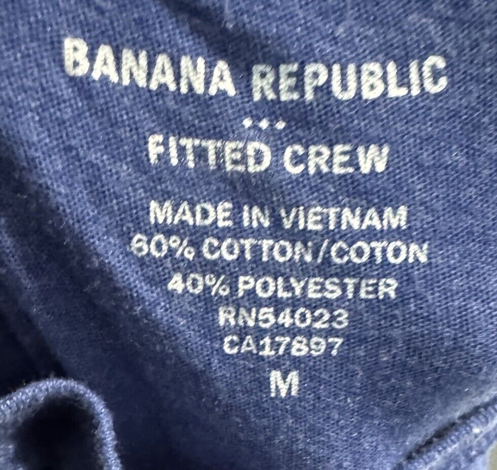 Banana Republic Men's Short Sleeve Crew Neck Premium-Wash Tee T-Shirt, Navy - M