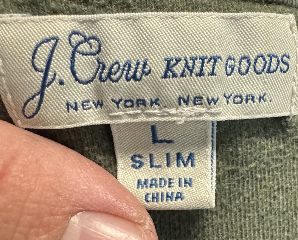 J. Crew Knit Goods Garment Dyed Slub Cotton Long Sleeve Large