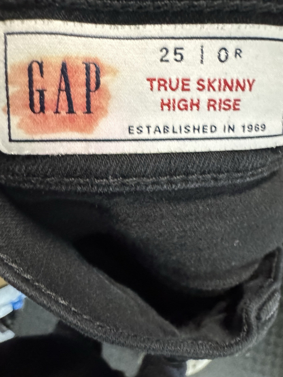 Gap Jeans Womens Size 25/0R True Skinny High Rise Natural Fit Stretch Denim