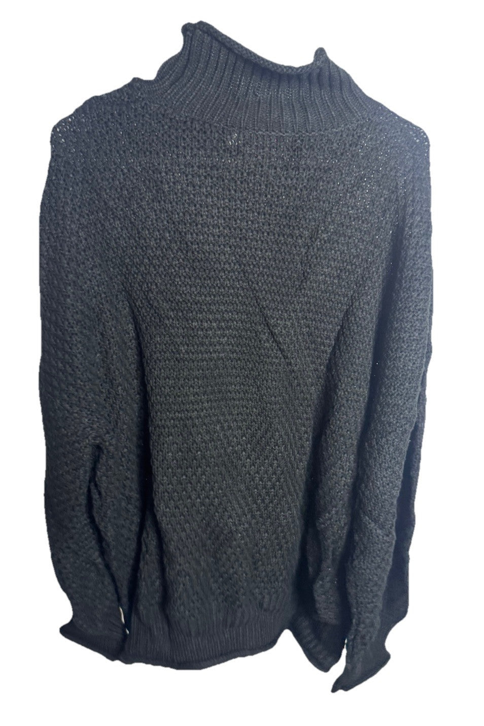 White Stag Sweater Woman Size 16W Black Long Sleeve Acrylic Plus