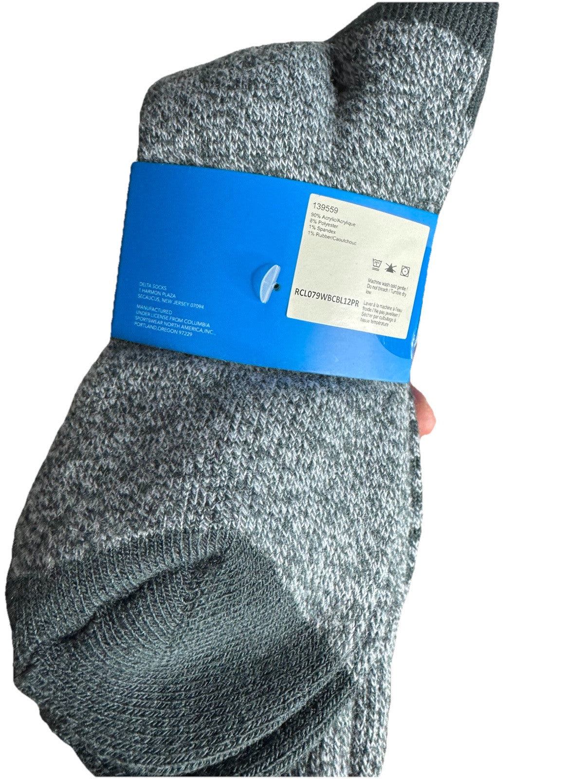 Columbia Crew Socks Women 4-10 Reinforced Heel & Toe 2 Pairs Grey Outdoor