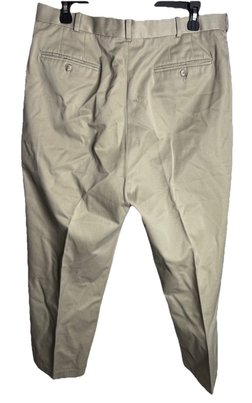 Lands' End Traditional Fit Pants Men's 34x30 Tan Cotton Chino Casual