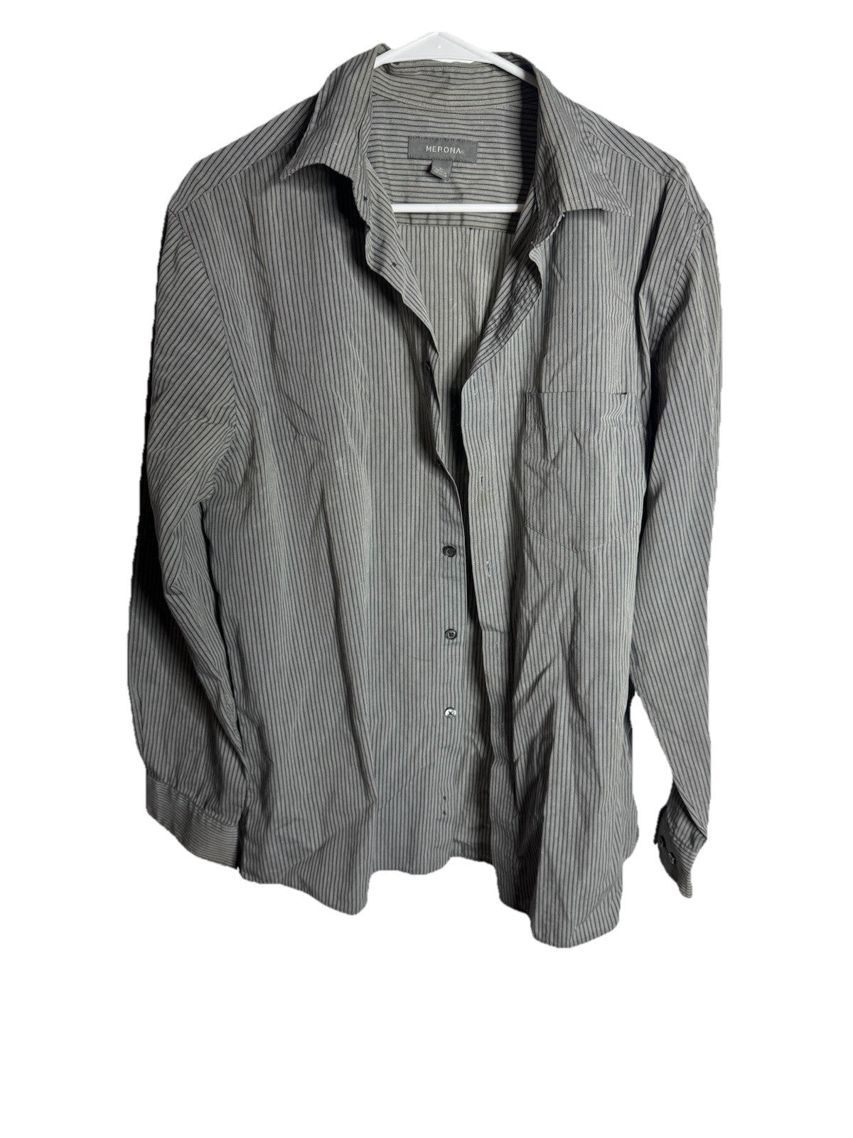 Merona Men's Size L Button Down Shirt Long Sleeve Collared