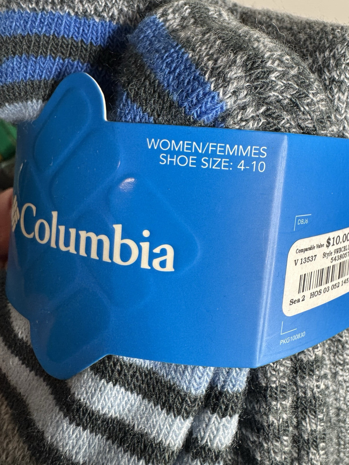 Columbia Crew Socks Women 4-10 Reinforced Heel & Toe 2 Pairs Grey Outdoor