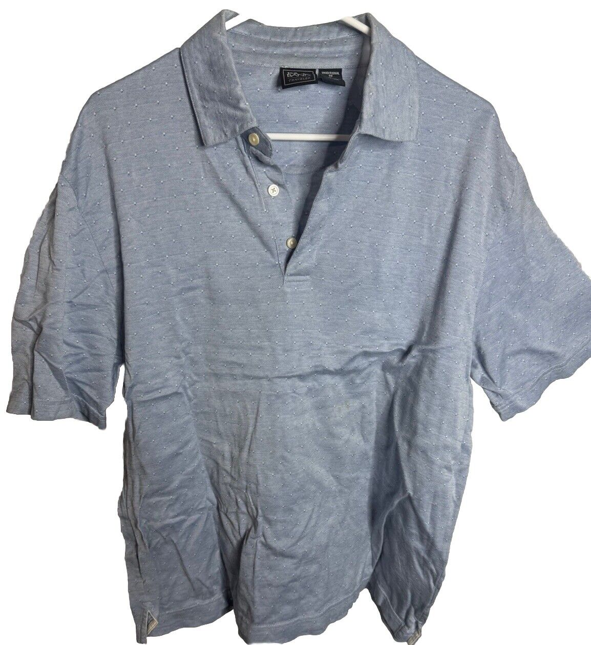 Jos A Bank Shirt Mens Large Polo Casual Button Short Sleeve Collared Travel