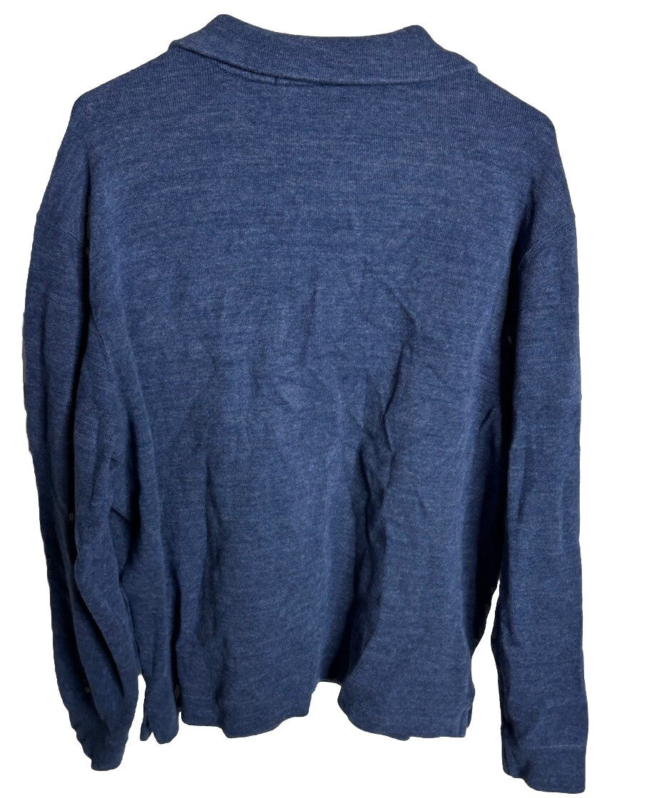 Polo Ralph Lauren Estate Rib Sweater Mens XL Navy 1/4 Zip Flesh Pony