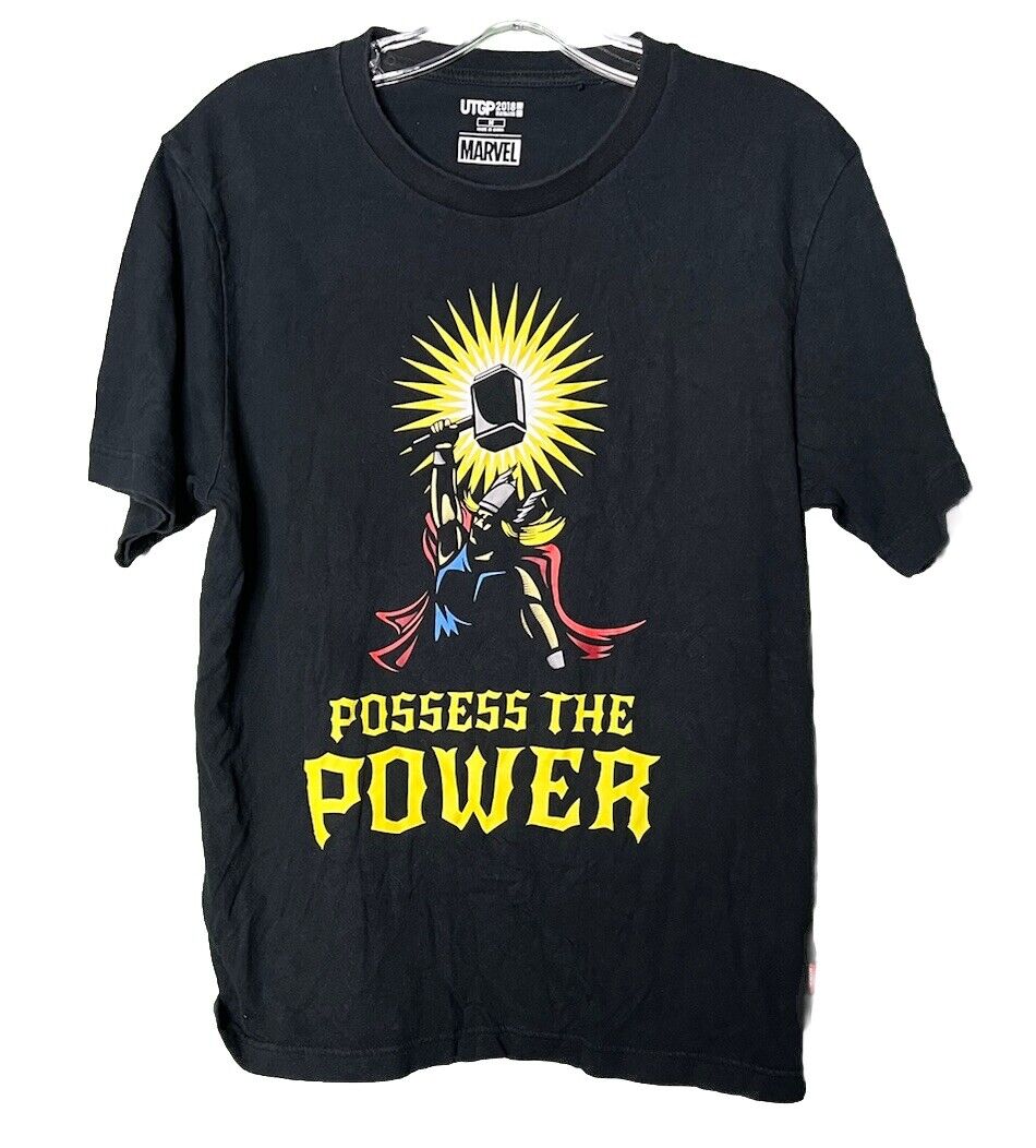 Marvel x UNIQLO UTGP 2018 Mens Medium Thor Possess The Power Short Sleeve Black