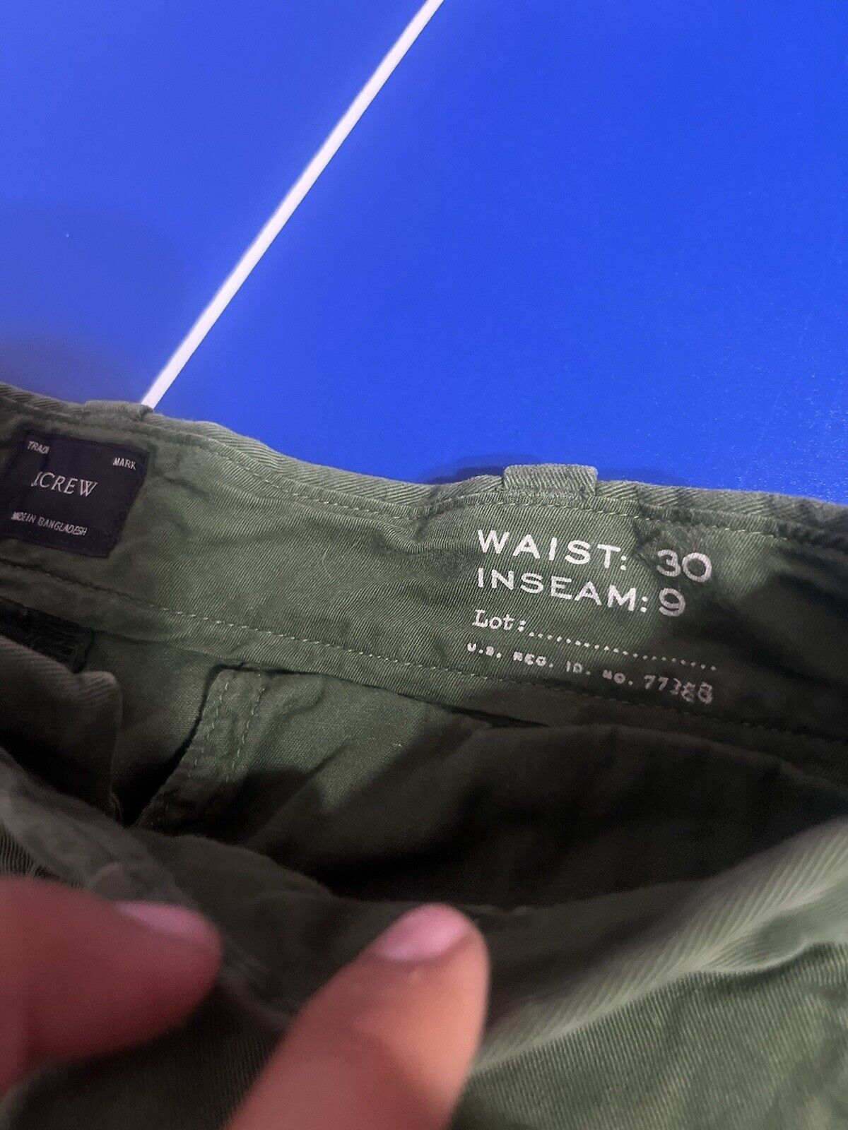 J Crew Broken In Chino Shorts Men 30x9Regular Fit Solid Green Flat Front O28