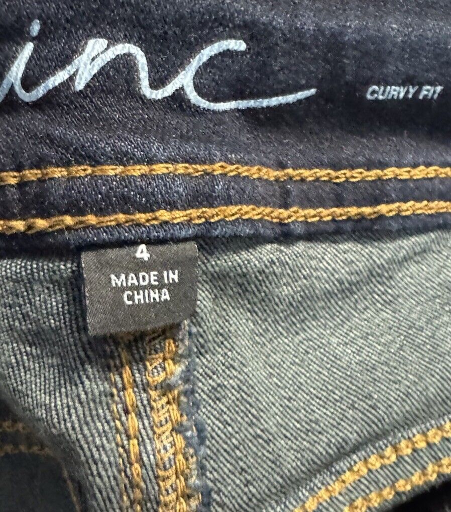 INC Skinny Leg Curvy Fit Women's size 4 Dark Wash Blue Denim jeans