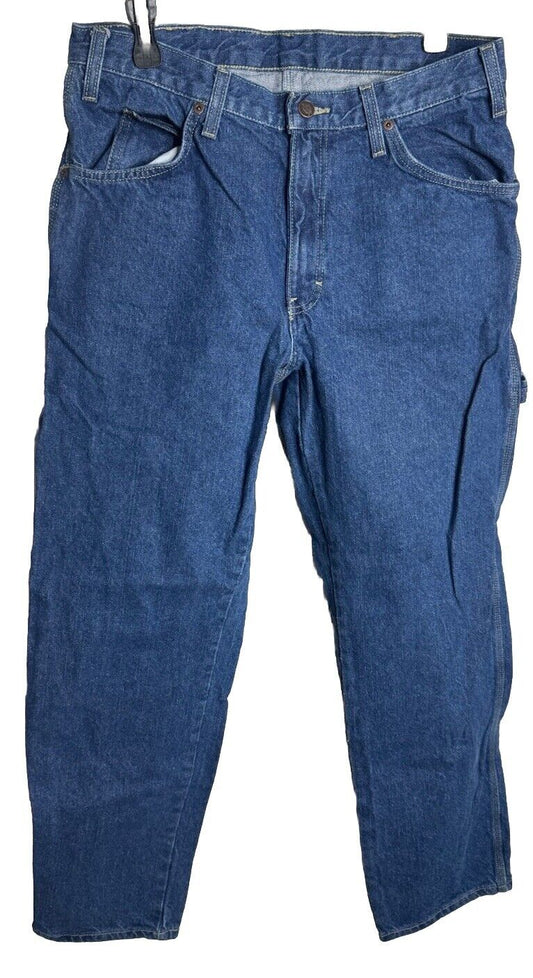 Dickies Mens Jeans 32x32 Medium Wash Work Wear Denim Red Label Relaxed Fit
