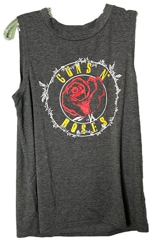 Guns & Roses Sleeveless T Shirt Tank Top Soft Fabric Graphic one Sided Size M