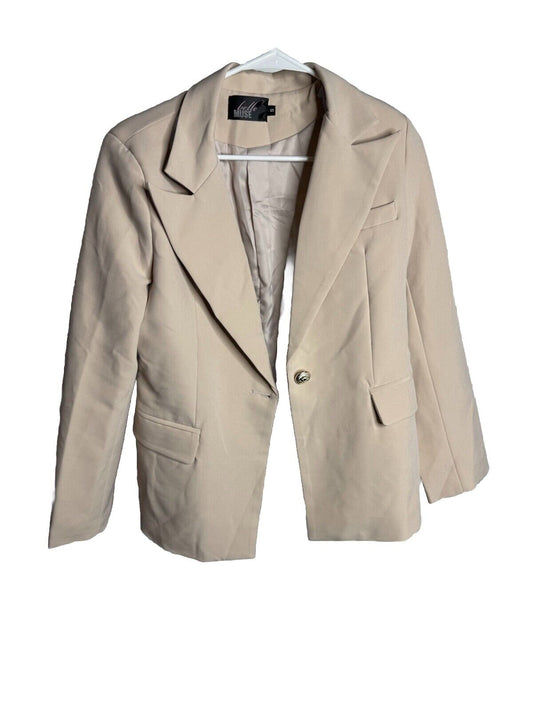 Belle muse Women White Blazer Sz S