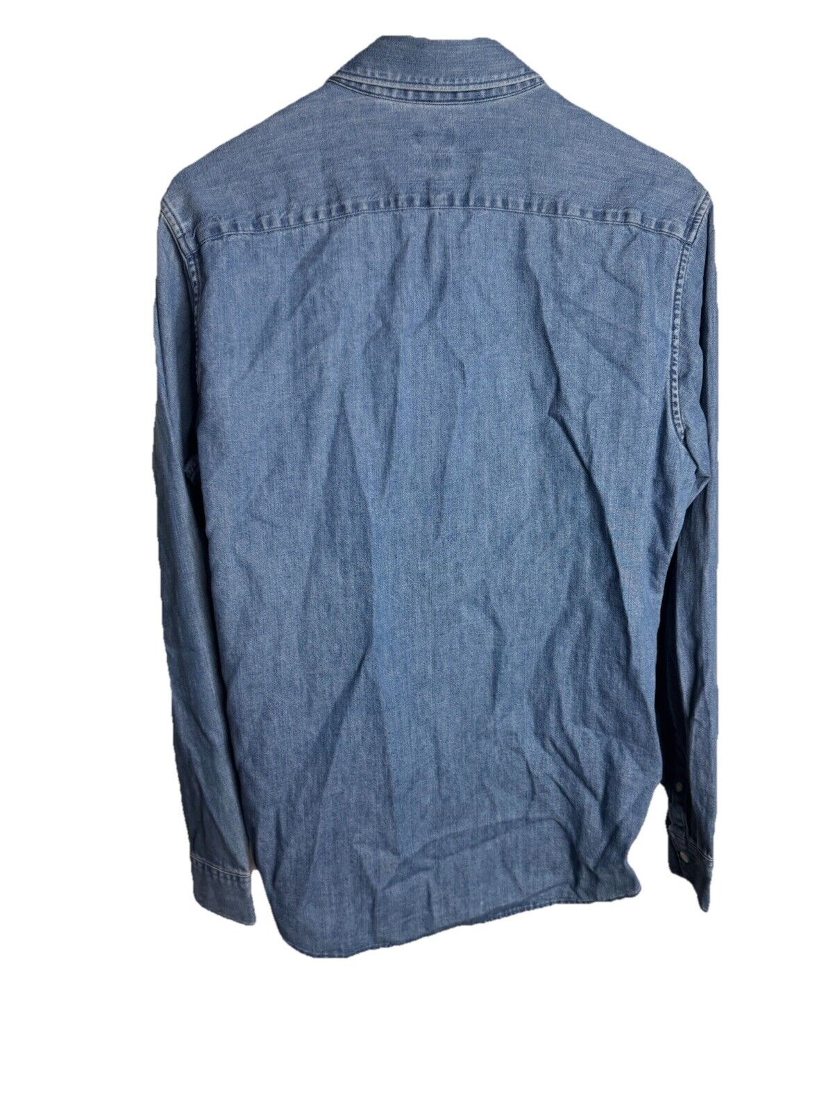 Uniqlo Long Sleeve Button Denim Shirt Mens Medium Blue