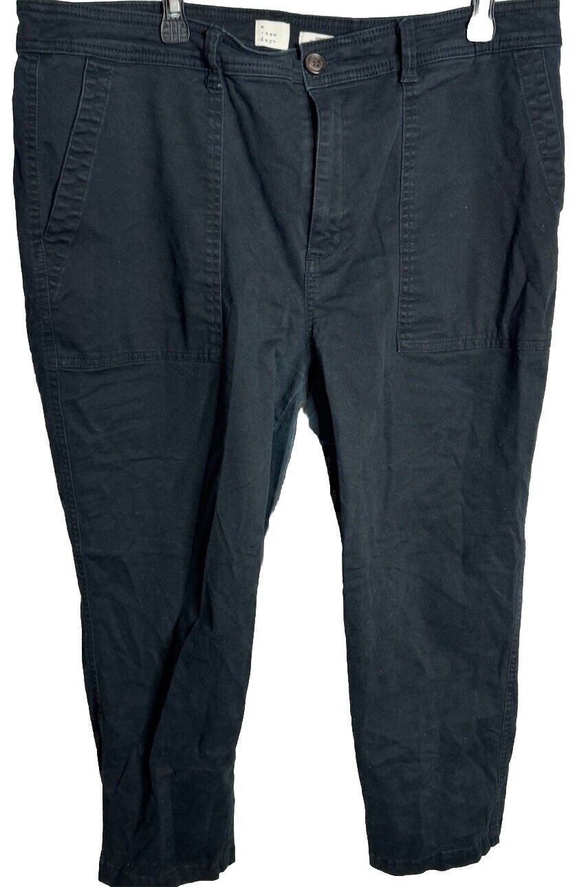 A New Day Womens  Cropped Pants High-Rise Pockets Stretch 18