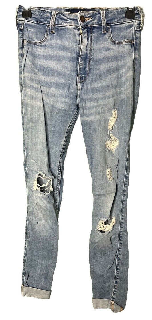 Holister Women's Jeans Size 1 R 25 x 25 Distressed Cut Denim