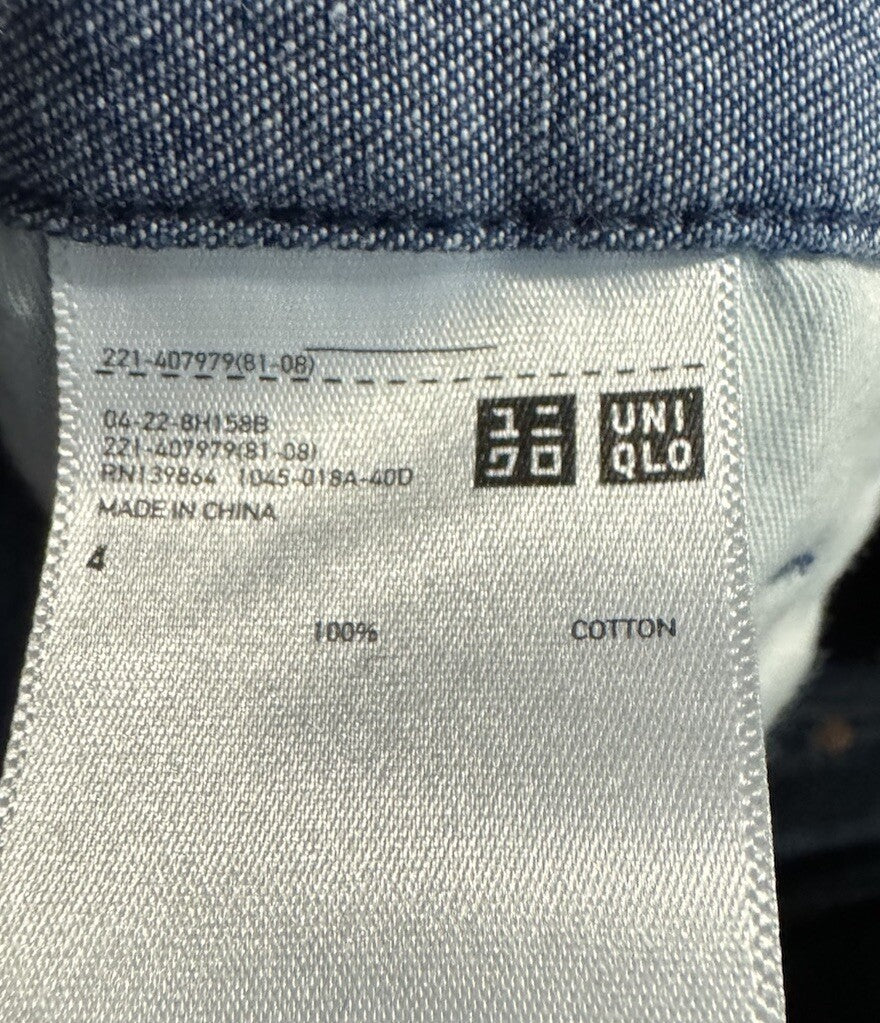 Uniqlo Pants Womens 4 Wide Leg Baggy Trouser High Rise Chino Boho