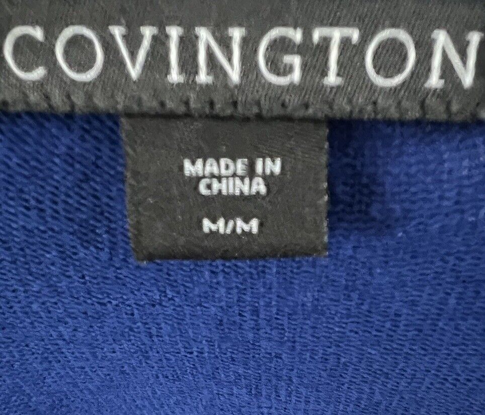 Covington Women Button Blouse Medium Blue Long Sleeve Pullover