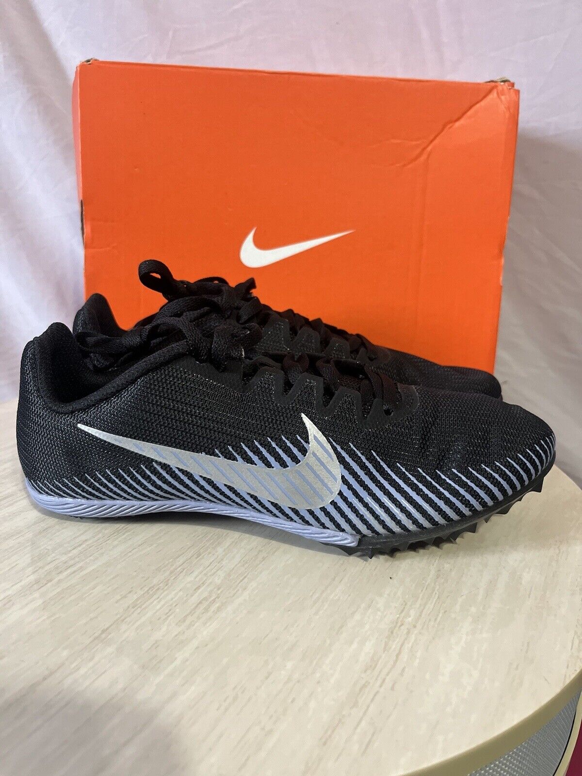 Nike Zoom Rival S 9 Black Indigo Fog Speckled, Mens size 5, great find,no cleats