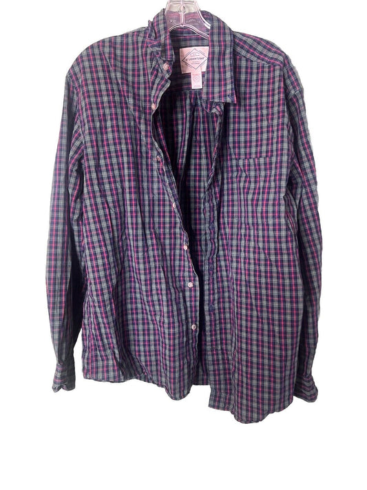 St. John's Bay Classic Fit Button-Down Shirt Large Long Sleeve Plaid