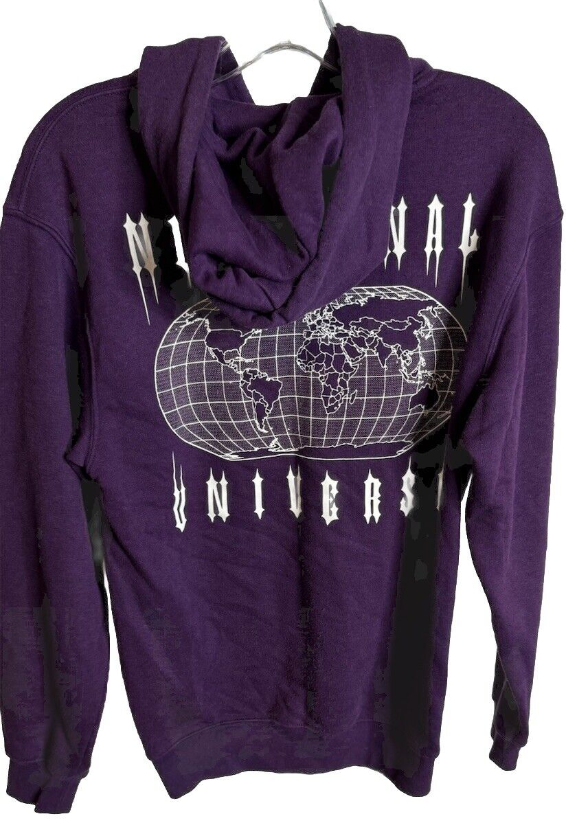H&M Divided Men’s Nocturnal Universe Hoodie Sweatshirt Purple Graphic Pocket XS