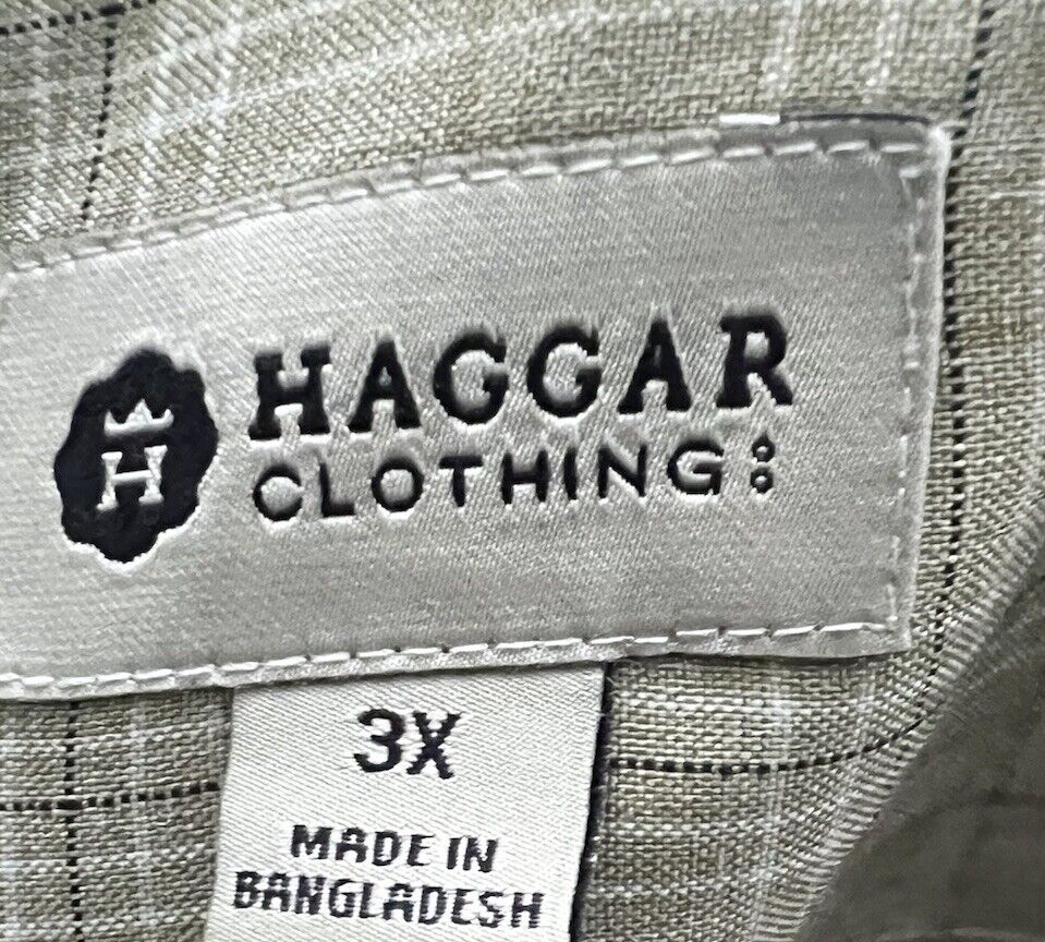 Haggar Regular Fit Button-Down Shirt Men's 3XL Short Sleeve