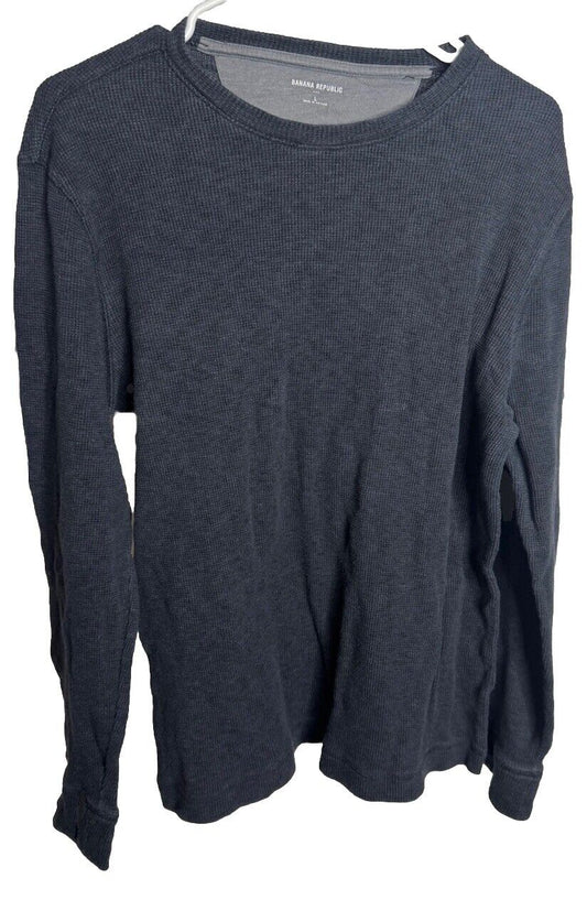 Banana Republic Shirt Men's Large Fitted Crew Neck Long Sleeve Pullover