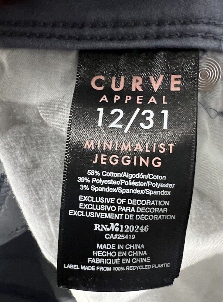 Curve Appeal Jegging Denim Jeans Womens Size 12/31  Stretch Waist