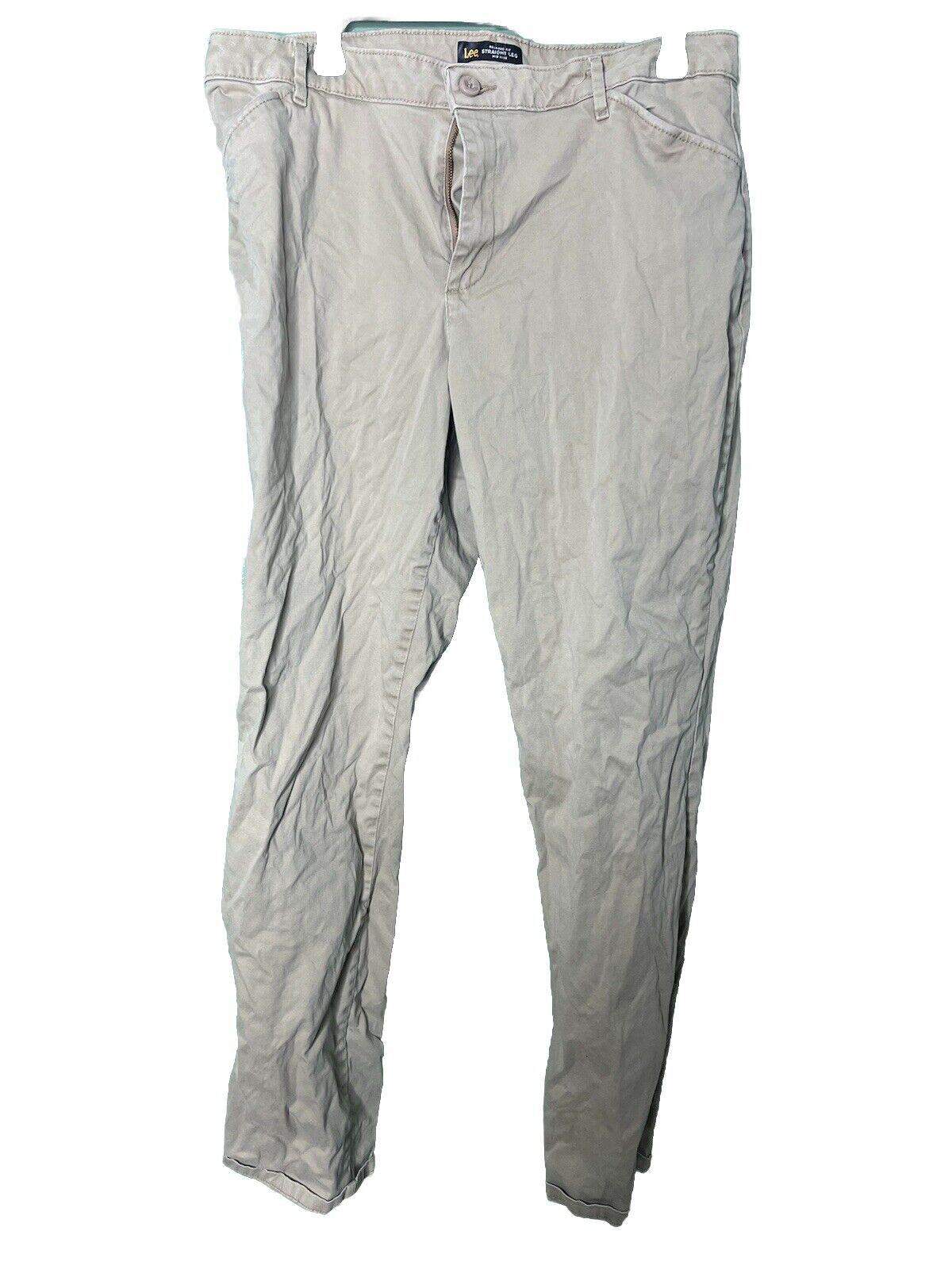 Lee Womens Size 14 Short Pockets Straight leg Khaki Jeans