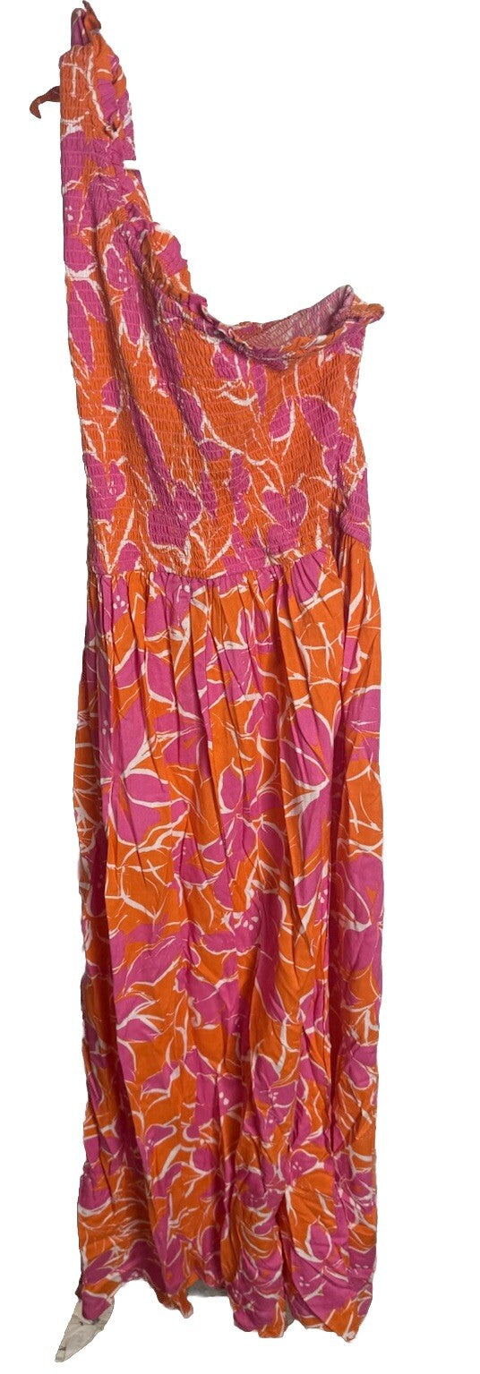 Sleeveless Dress Women's Size L Orange Stretch