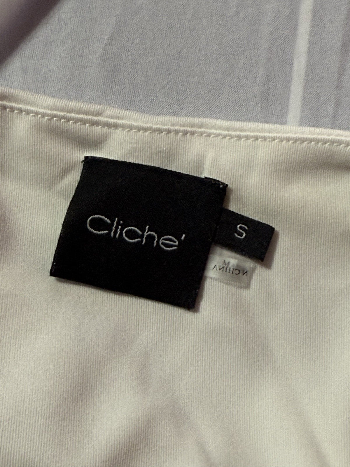 Cliche Women White Bodysuit Size S