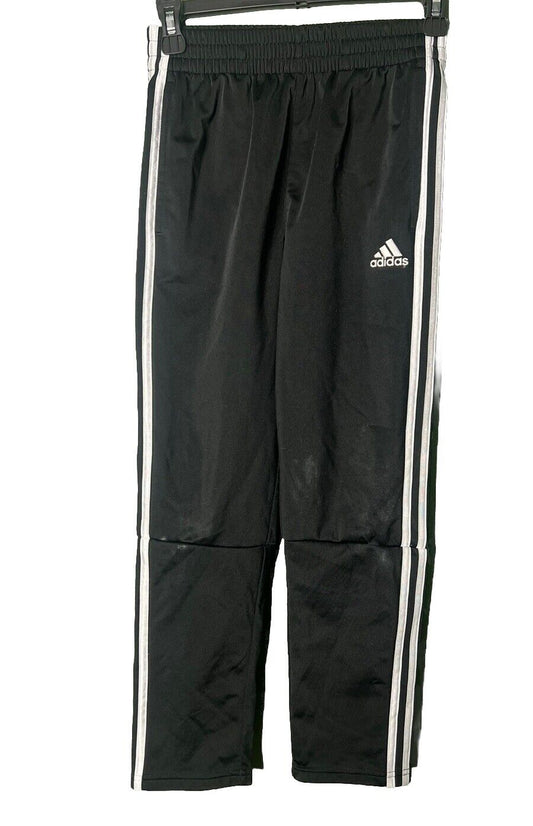 Adidas Sweatpants Boys Sz M 10 12 Black Red Side Stripe Athletic Track