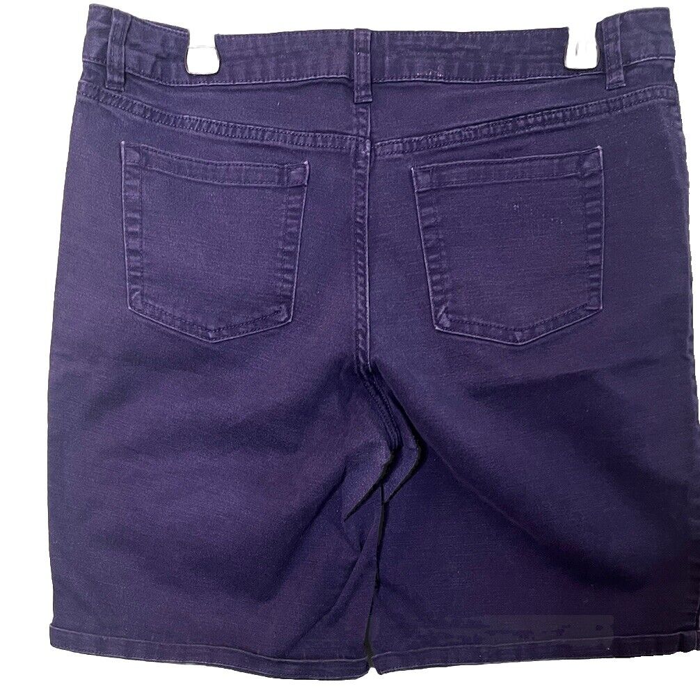 Liz Claiborne Jean Shorts Womens Sz 12 Blue Dark Wash Denim
