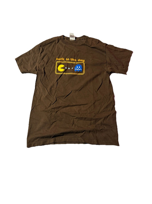 Back In The Day (PAC MAN) - Brown Shirt -M- Fruit Of The Loom