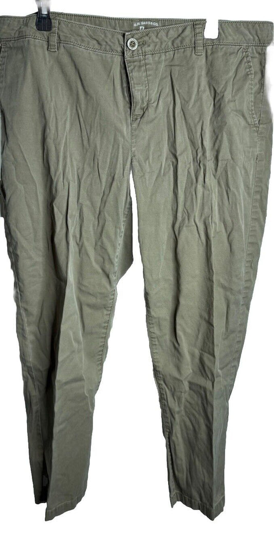 G.H. Bass & Co. Women's Chino Pants 16 Beige Khaki Straight Leg Flat Front