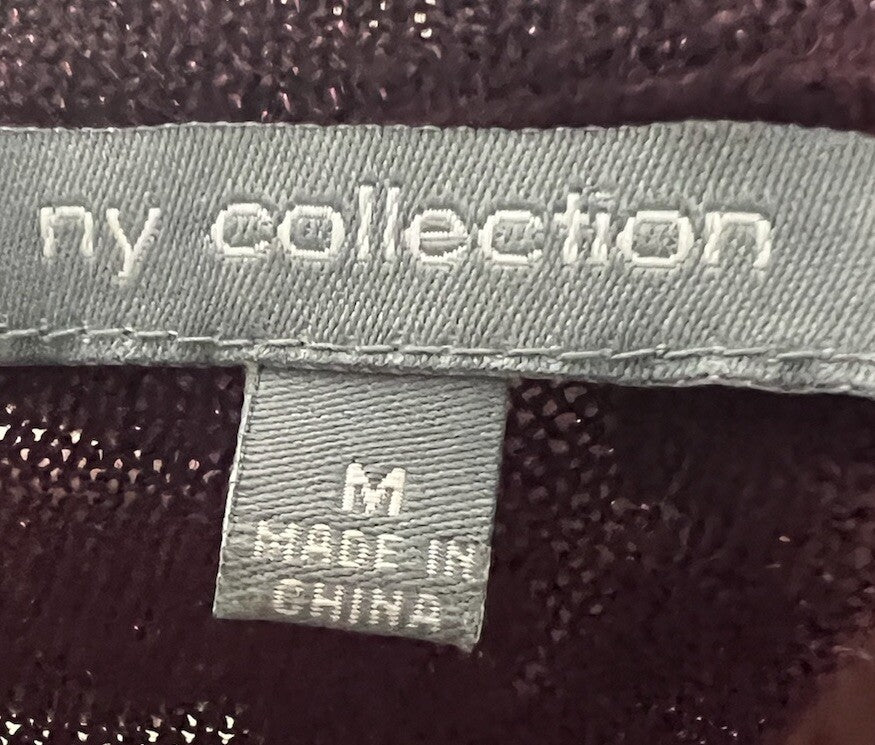 NY Collection Shirt  Long Sleeve Size M