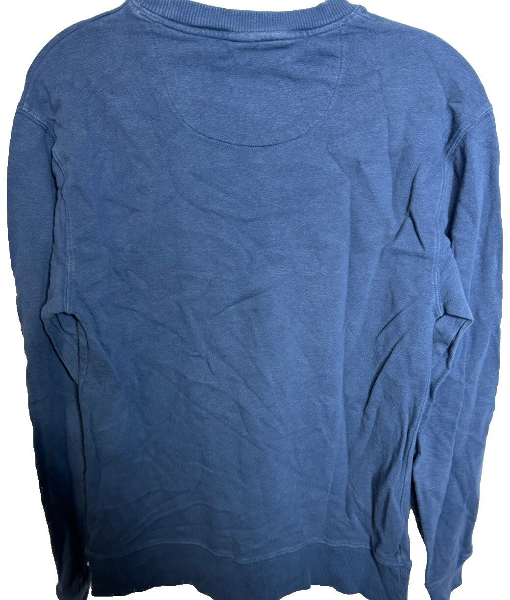 Unwind By League Ribbed Pullover Shirt Top Long Sleeve Manhasset  Blue Size S