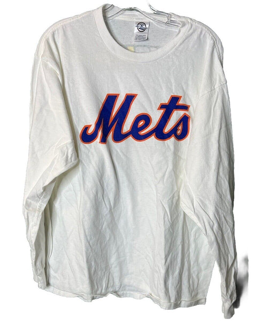 Mets/Subway Men's Spell Out Graphic T-Shirt Black XL Short Sleeve Crew Neck