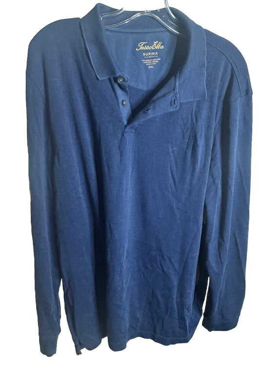 TASSO ELBA Men's Supima Cotton Long Sleeve Polo Shirt XXL