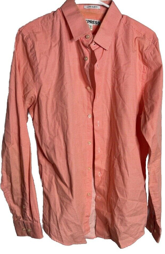 Express Men's Button Down Long Sleeve Shirt Print Size Medium 15-15.5